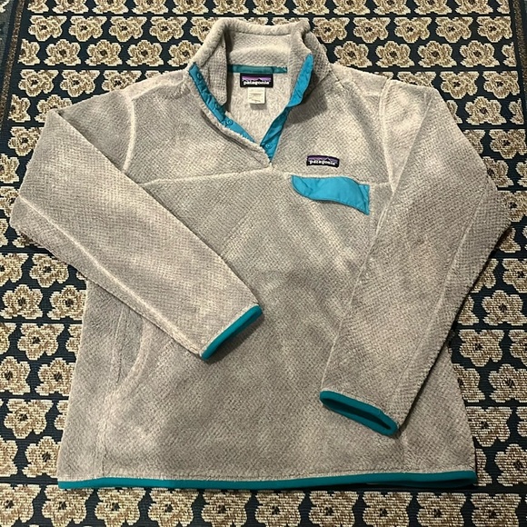 Patagonia Re-Tool Half-Snap Pullover Jacket Gray Teal - Picture 1 of 7
